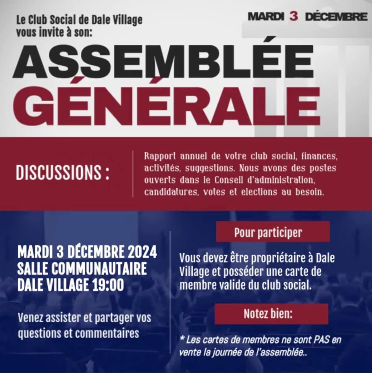 Assemblée Générale Club Social